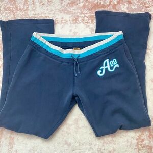 Vintage Abercrombie & Fitch Navy Blue bootcut sweats with Logo
